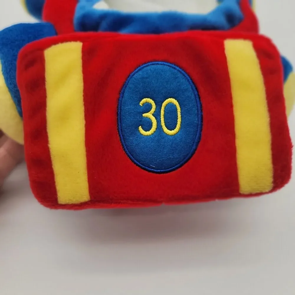 Vintage 90s Colorful Kids 13” Inch Racecar #30 Plush Easter Basket. New With Tag